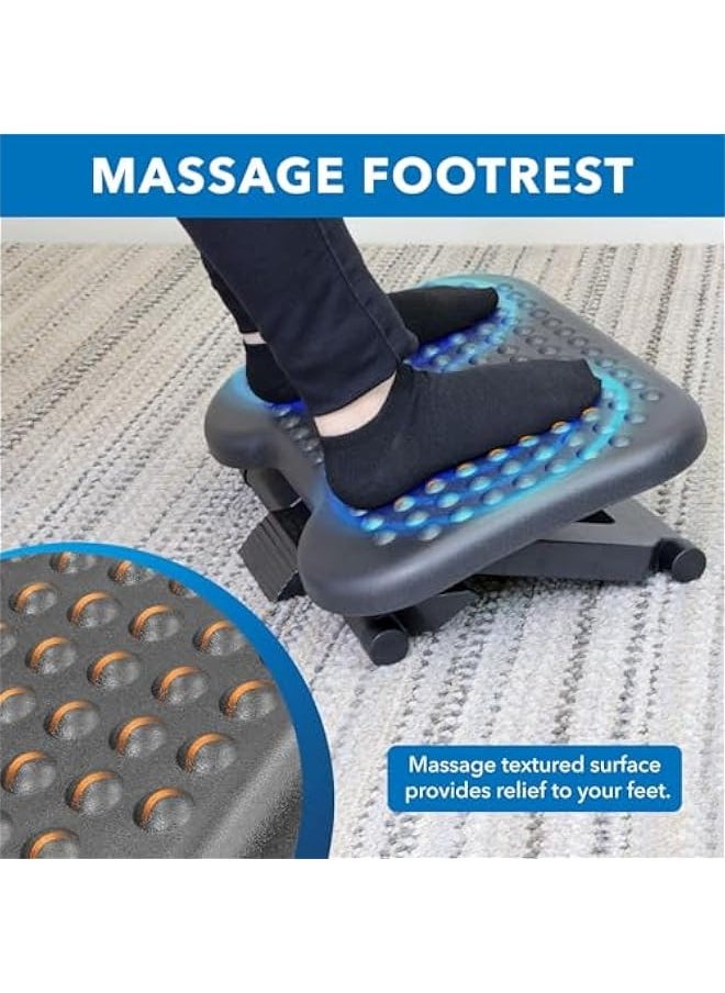 TRASSLE Adjustable Under Desk Footrest, Foot Rest for Under Desk at Work with Massage, Foot Stool Under Desk with 3 Height Position & 30 Degree Tilt Angle Adjustment for Home, Office  - Image 5