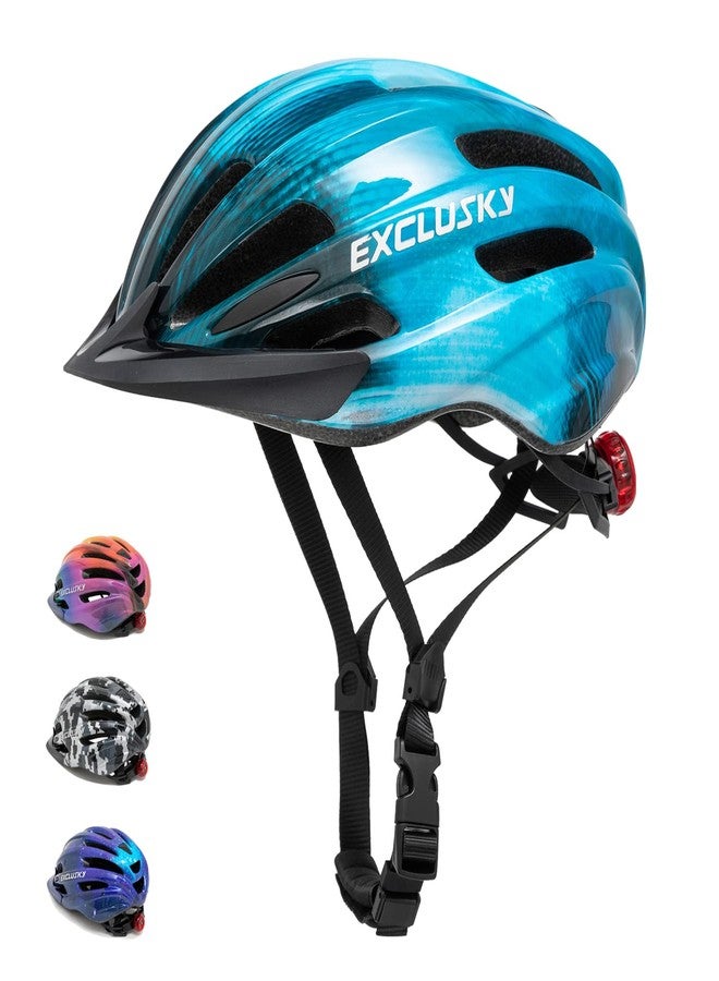 Exclusky Kids Bike Helmet with LED Light - Adjustable Multi-Sport Youth Helmet for Boys & Girls, Ages 5-12, Fits 50-57cm, Cycling Safety Gear - Image 1