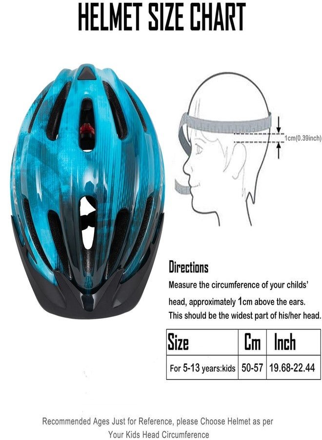 Exclusky Kids Bike Helmet with LED Light - Adjustable Multi-Sport Youth Helmet for Boys & Girls, Ages 5-12, Fits 50-57cm, Cycling Safety Gear - Image 2