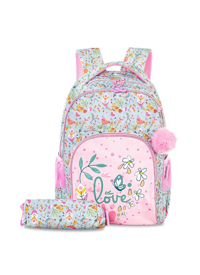 Eazy Kids Eazy Kids 17" School Bag Set of 2 w/ Pencil Pouch - Love Pink  - Image 1