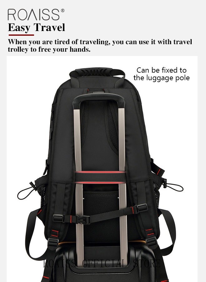 roaiss Men Outdoor Sports Mountaineering Bag External Charging Port Independent Shoe Compartment Large Capacity Scientific Compartmentalized Backpack Short Distance Luggage Bag  - Image 5