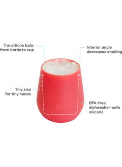 ezpz ezpz Tiny Cup (Coral) - 100% Silicone Training Cup for Infants - Designed by a Pediatric Feeding Specialist - 4 months+  - Image 2