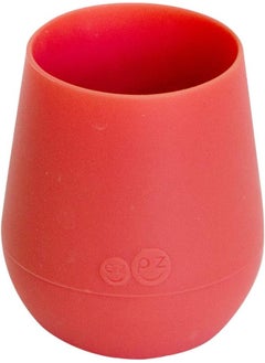 ezpz ezpz Tiny Cup (Coral) - 100% Silicone Training Cup for Infants - Designed by a Pediatric Feeding Specialist - 4 months+  - Image 4