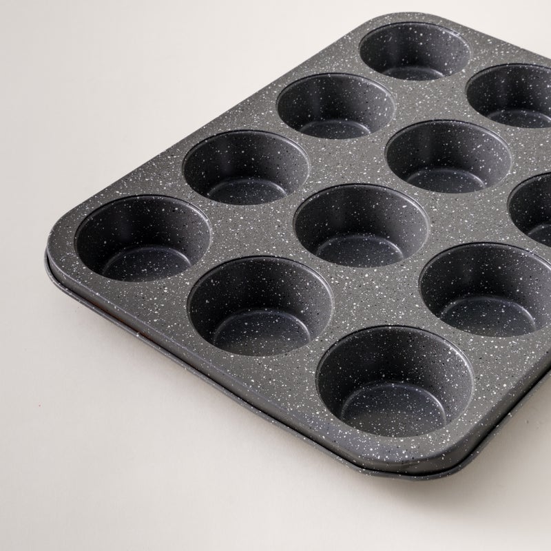 Alberto 12 cups carbon steel muffin pan 3.2*26.5*35cm, grey - Image 2