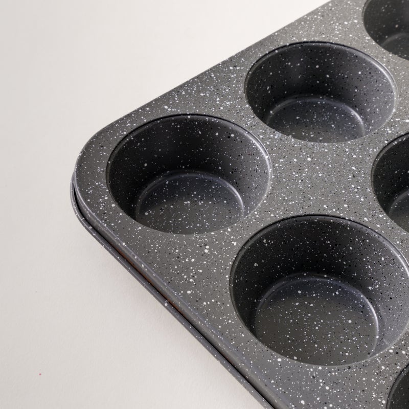 Alberto 12 cups carbon steel muffin pan 3.2*26.5*35cm, grey - Image 3