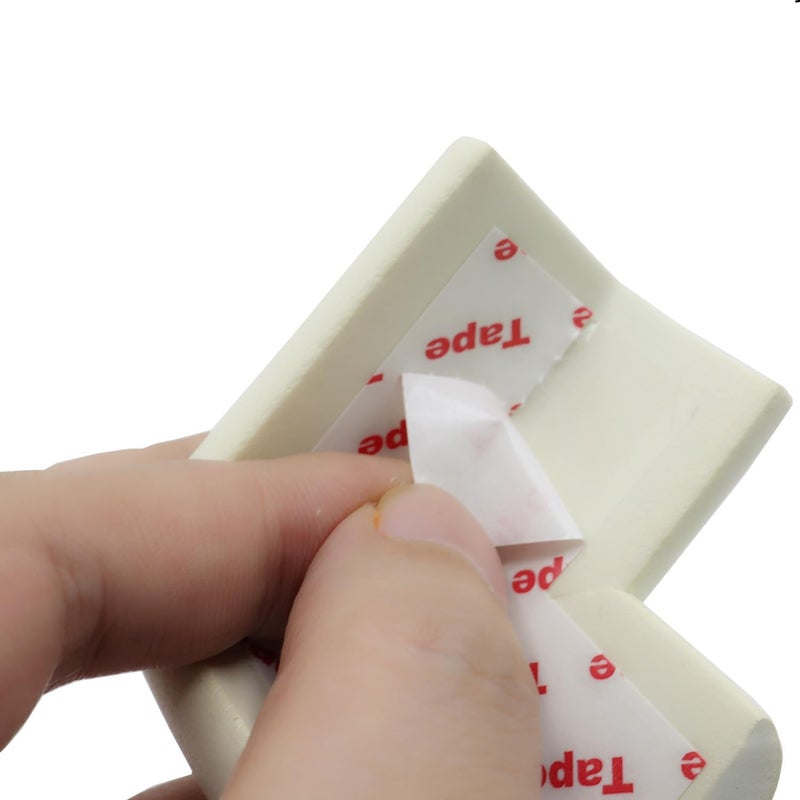 ZXUEZHENG 4 Pack Soft Foam Baby Proofing Corner Guards  Edge Protectors PreTaped Table Corner Protector Children Safety Furniture Desk Bumper Cushion for Sharp Corners L TypeWhite - Image 5