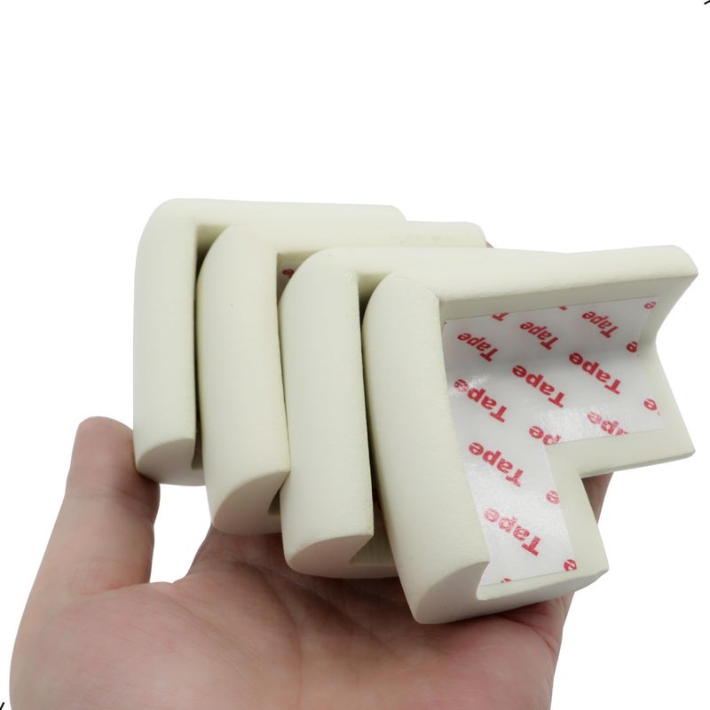 ZXUEZHENG 4 Pack Soft Foam Baby Proofing Corner Guards  Edge Protectors PreTaped Table Corner Protector Children Safety Furniture Desk Bumper Cushion for Sharp Corners L TypeWhite - Image 4