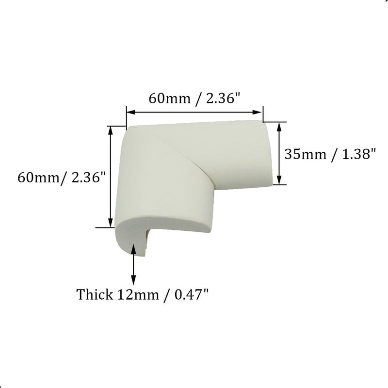 ZXUEZHENG 4 Pack Soft Foam Baby Proofing Corner Guards  Edge Protectors PreTaped Table Corner Protector Children Safety Furniture Desk Bumper Cushion for Sharp Corners L TypeWhite - Image 2