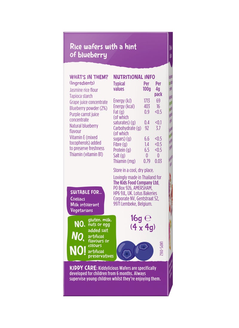 Kiddylicious Gluten And Dairy Free Blueberry Wafer Kids Snack  - Image 2