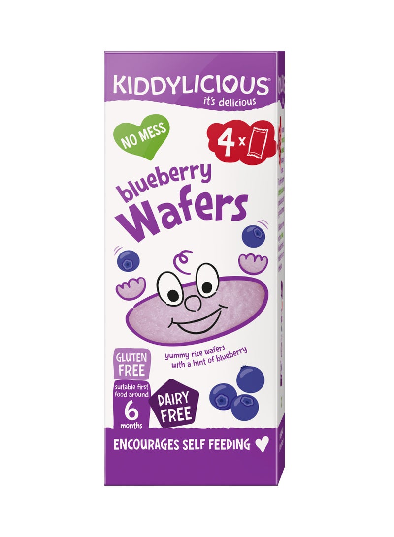 Kiddylicious Gluten And Dairy Free Blueberry Wafer Kids Snack 4 x 4g - Image 1