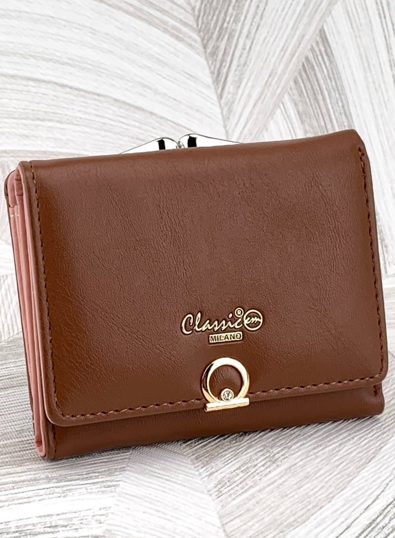 Classic Milano Classic Milano Wallet for Women – Stylish Faux Leather Ladies Wallet with Card Holder | Coins Clipped Purse for Women | Slim Women’s Wallet for Daily Use, Travel & Gifting  - Image 1