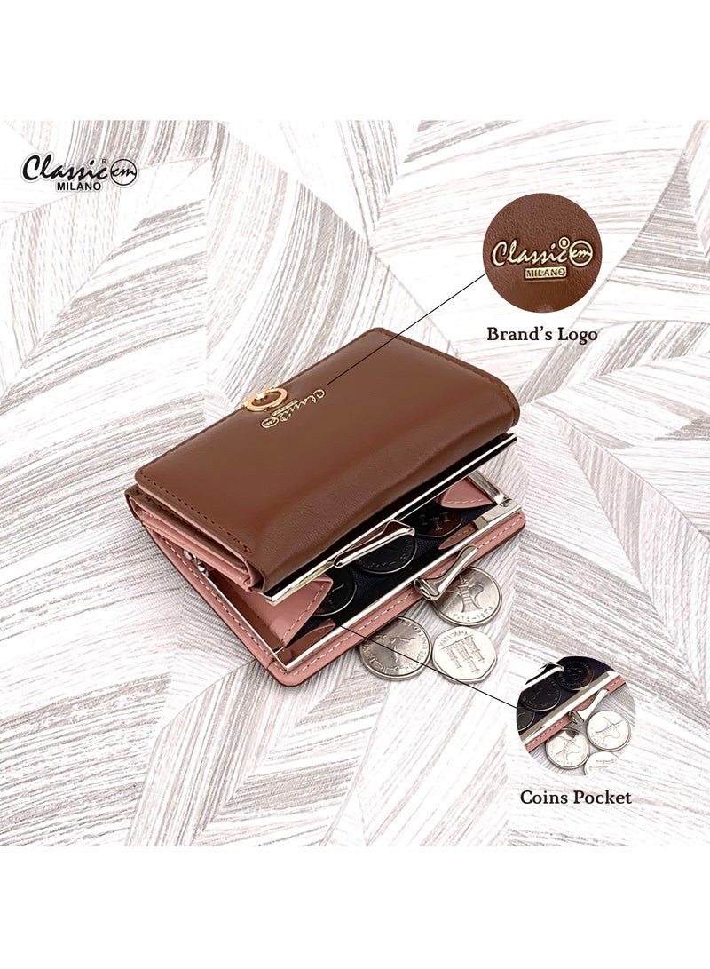 Classic Milano Classic Milano Wallet for Women – Stylish Faux Leather Ladies Wallet with Card Holder | Coins Clipped Purse for Women | Slim Women’s Wallet for Daily Use, Travel & Gifting  - Image 4