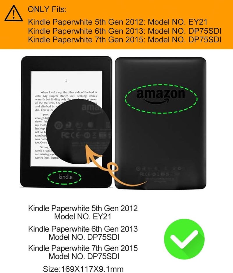 WALNEW Case for Kindle Paperwhite Prior to 2018(Model No.EY21 or DP75SDI) - PU Leather Case Smart Protective Cover Only Fits Old Generation Kindle Paperwhite Prior to 2018 - Image 2