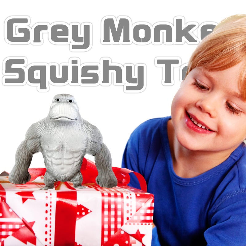 ZTATU Stretchy Monkey World Toy Squishy Monkey Squishies (1-Pack) Splat Monkey Gorilla Toy Stretch Monkey Squishy Toys Stress Relief Toy Autism Sensory Toys for Autistic Children Party Favors (Grey) - Image 5