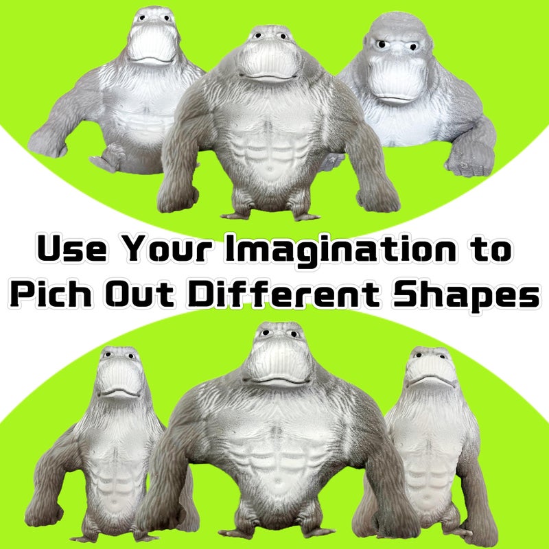 ZTATU Stretchy Monkey World Toy Squishy Monkey Squishies (1-Pack) Splat Monkey Gorilla Toy Stretch Monkey Squishy Toys Stress Relief Toy Autism Sensory Toys for Autistic Children Party Favors (Grey) - Image 4