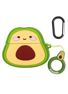 Cute Cartoon Design Case Cover for Apple AirPods Pro 2nd Generation - Shockproof TPU with Keychain - AirPods Pro 2 Protector (Avocado-Green)