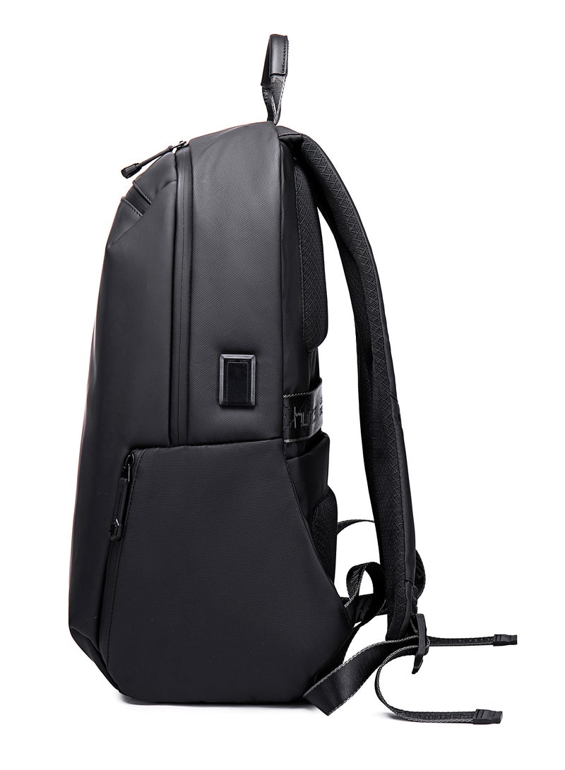 حقيبة ظهر للابتوب للسفر المقاومة للماء للرجال والنساء - أسود