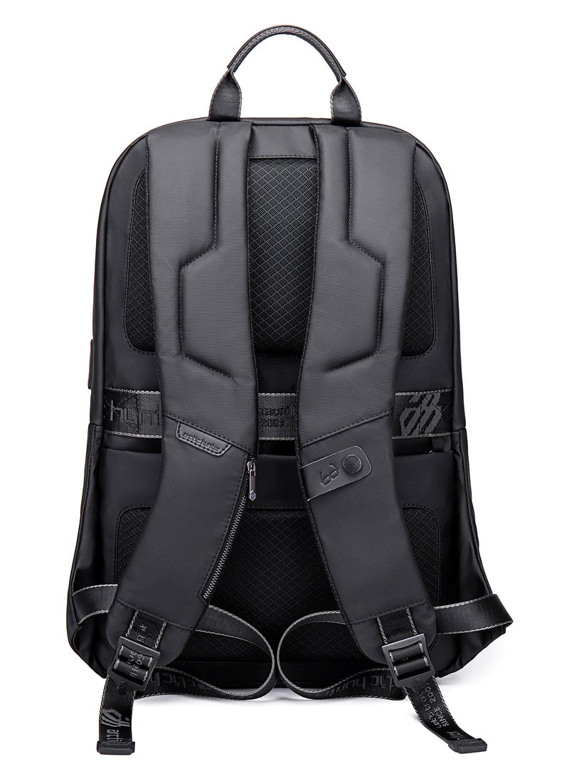 حقيبة ظهر للابتوب للسفر المقاومة للماء للرجال والنساء - أسود