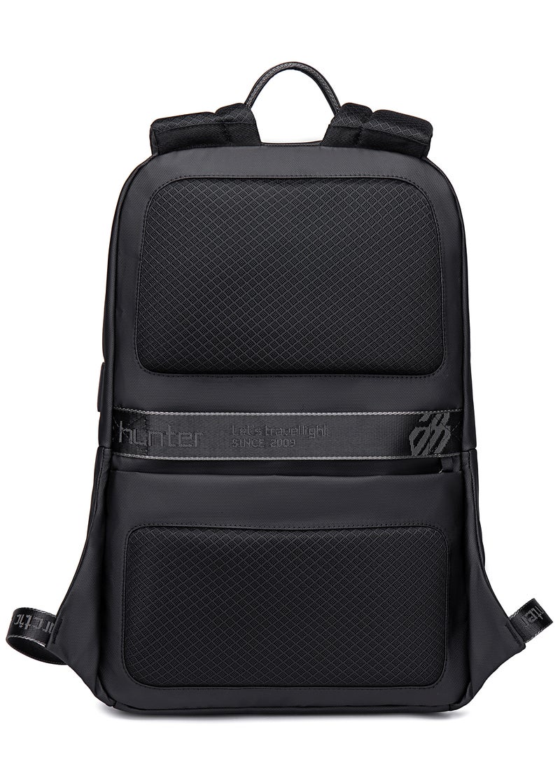 حقيبة ظهر للابتوب للسفر المقاومة للماء للرجال والنساء - أسود