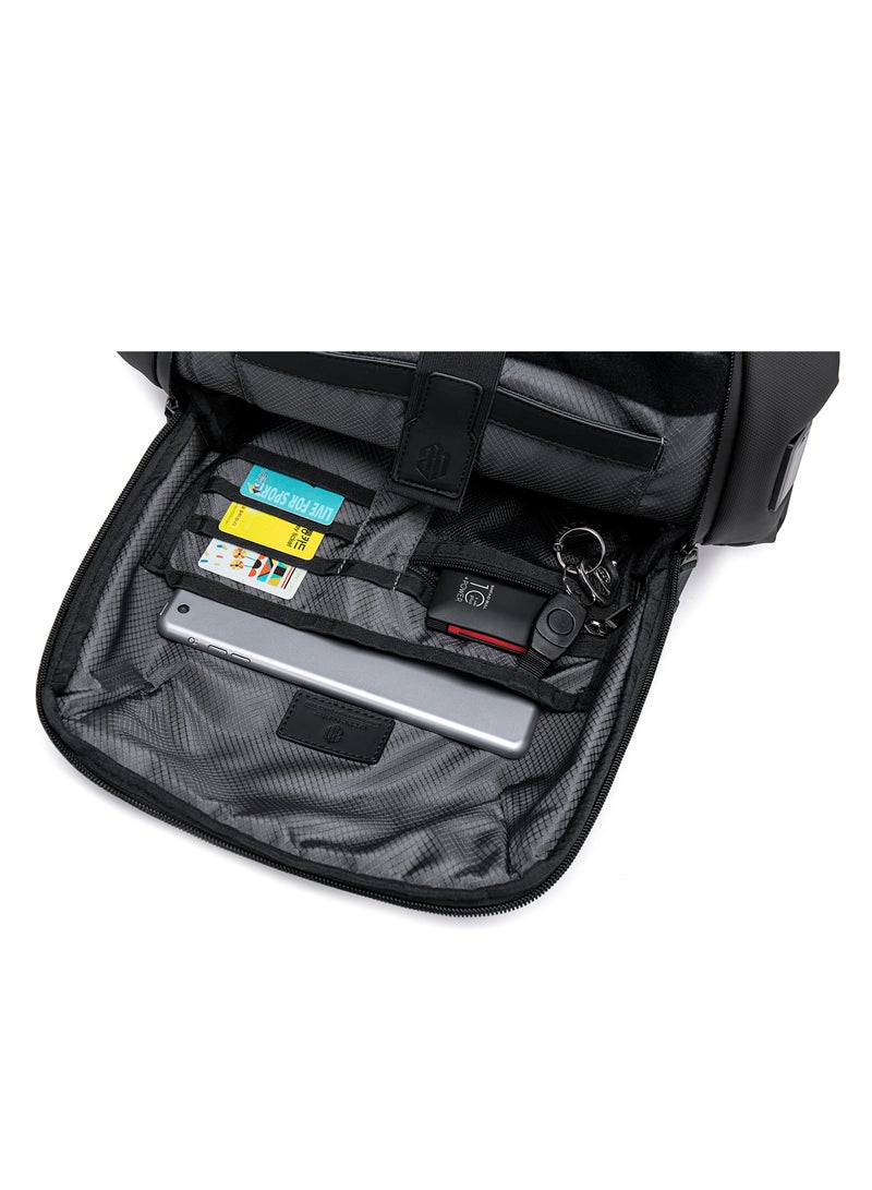 حقيبة ظهر للابتوب للسفر المقاومة للماء للرجال والنساء - أسود