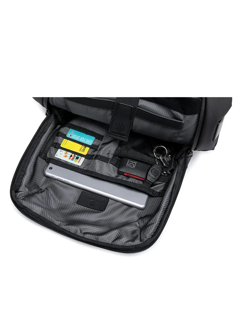 Arctic Hunter  Anti-Theft 15.6 Inch Water Resistant Shoulder Bag with Multi-Pockets with Built in USB Port for Men Women, B00423, Black  | Best Price UAE