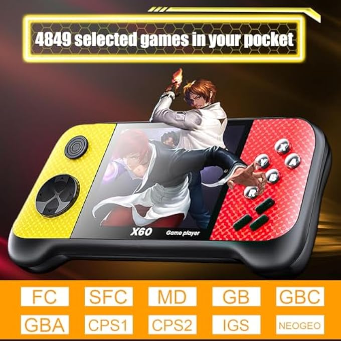 HANDHELD GAME CONSOLE, RETRO GAME CONSOLE BUILT-IN 4849 CLASSIC GAMES, 3.5-INCH TFT LCD SCREEN, 10 EMULATORS, MP3/MP4/EBOOK - TV OUT - PORTABLE GAME PLAYER WITH 2 GAMEPADS - Image 4