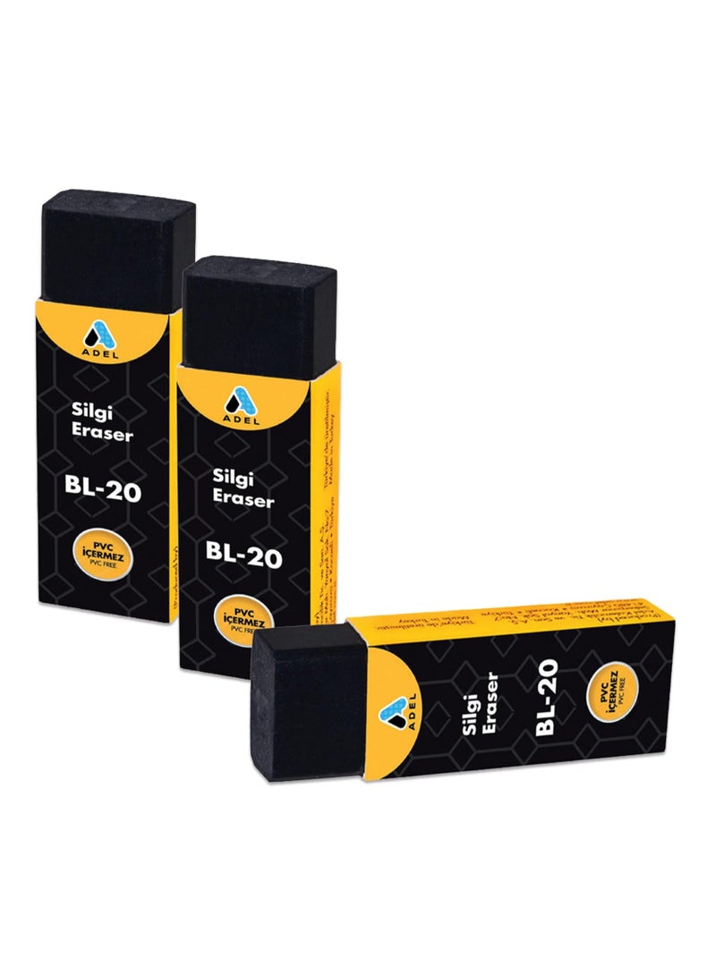 Adel Bl 789 Black Eraser 20 Pcs. - ALER2270789001 - Image 1