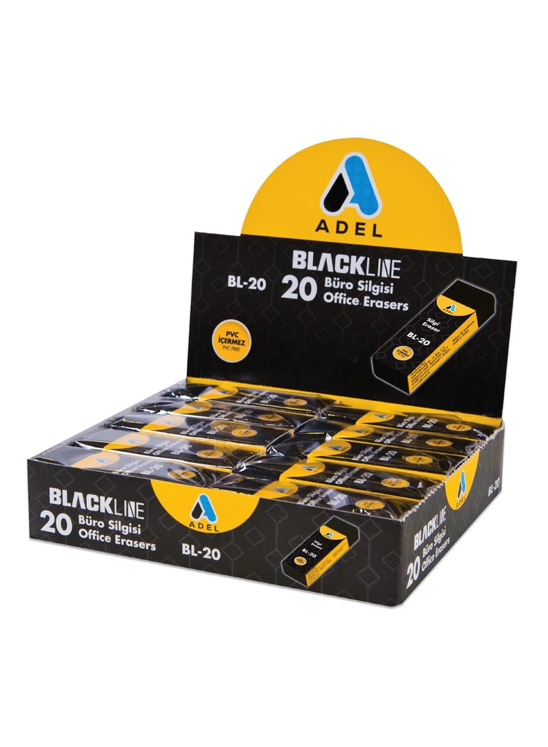 Adel Bl 789 Black Eraser 20 Pcs. - ALER2270789001 - Image 2