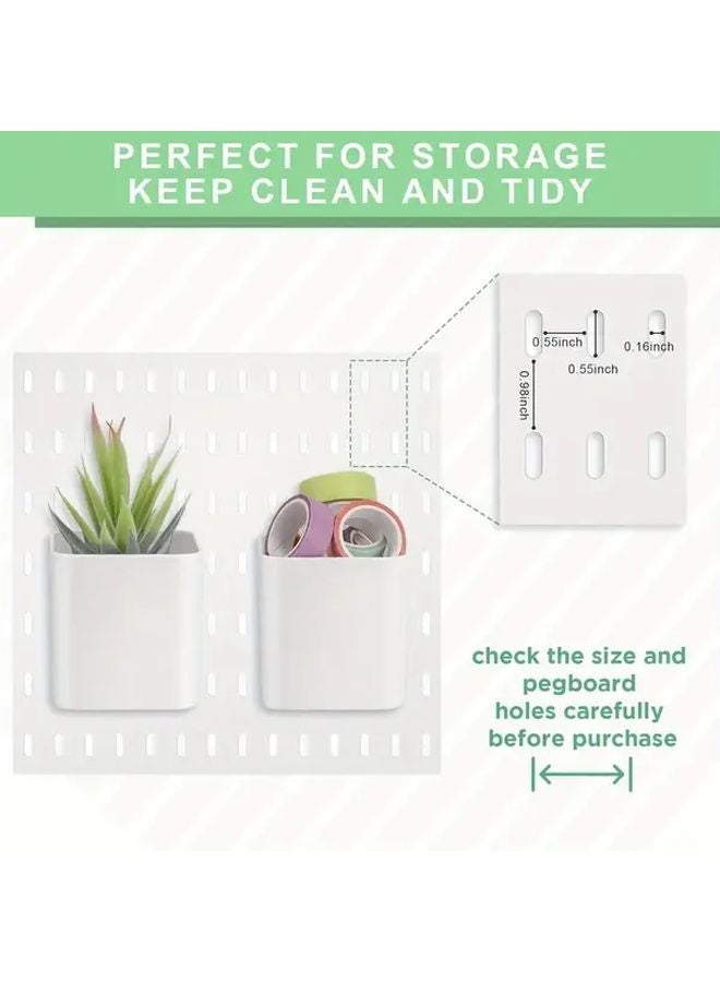 4 قطع من أكواب اللوح الأبيض مع خطاطيف، حاويات بلاستيكية متينة لتنظيم المرآب والمطبخ والمكتب - Image 5