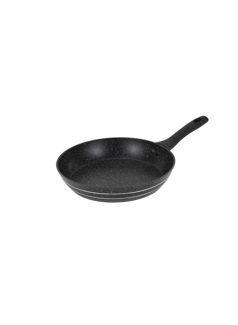 Royalford 30 cm Smart Granite Series Frypan- RF11873/ Strong Forged Aluminum Body with Non-Stick Coating and Heat Resistant Soft Touch Handle/ Induction Bottom, Compatible with Hot Plate, Halogen, Ceramic and Gas Stovetops/ Perfect for Frying, Sauting, Tempering/ Black Black - Image 2