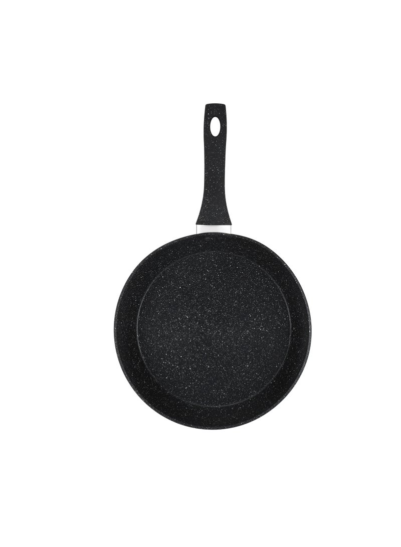 Royalford 30 cm Smart Granite Series Frypan- RF11873/ Strong Forged Aluminum Body with Non-Stick Coating and Heat Resistant Soft Touch Handle/ Induction Bottom, Compatible with Hot Plate, Halogen, Ceramic and Gas Stovetops/ Perfect for Frying, Sauting, Tempering/ Black Black - Image 3