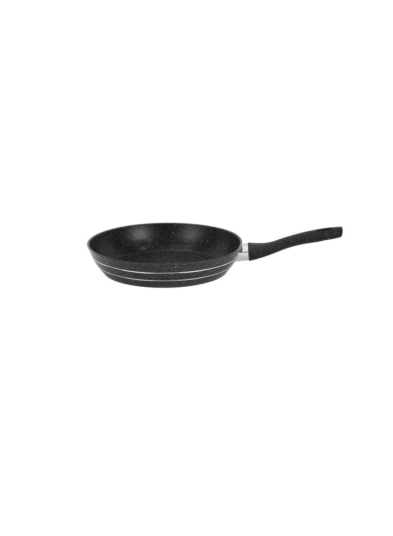 Royalford 30 cm Smart Granite Series Frypan- RF11873/ Strong Forged Aluminum Body with Non-Stick Coating and Heat Resistant Soft Touch Handle/ Induction Bottom, Compatible with Hot Plate, Halogen, Ceramic and Gas Stovetops/ Perfect for Frying, Sauting, Tempering/ Black Black - Image 1