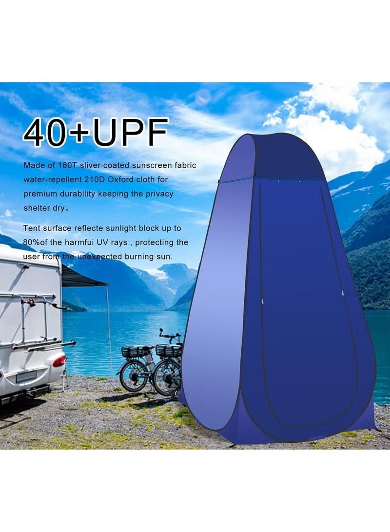راكسوم خيمة تغيير ملابس، مرحاض تخييم خارجي محمول، مأوى خصوصية منبثق، خيمة خصوصية خارجية مع حقيبة حمل، غرفة تغيير ملابس للنساء والرجال (أزرق) - Image 4