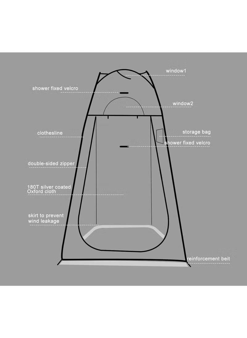 راكسوم خيمة تغيير ملابس، مرحاض تخييم خارجي محمول، مأوى خصوصية منبثق، خيمة خصوصية خارجية مع حقيبة حمل، غرفة تغيير ملابس للنساء والرجال (أزرق) - Image 3