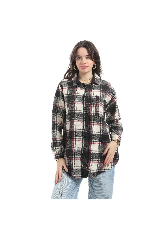 Master Jeans Women's Plaid Button-Down Shirt, Oversized Fit - Image 1