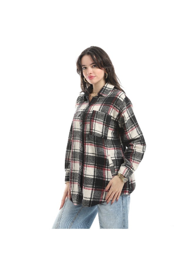 Master Jeans Women's Plaid Button-Down Shirt, Oversized Fit - Image 2