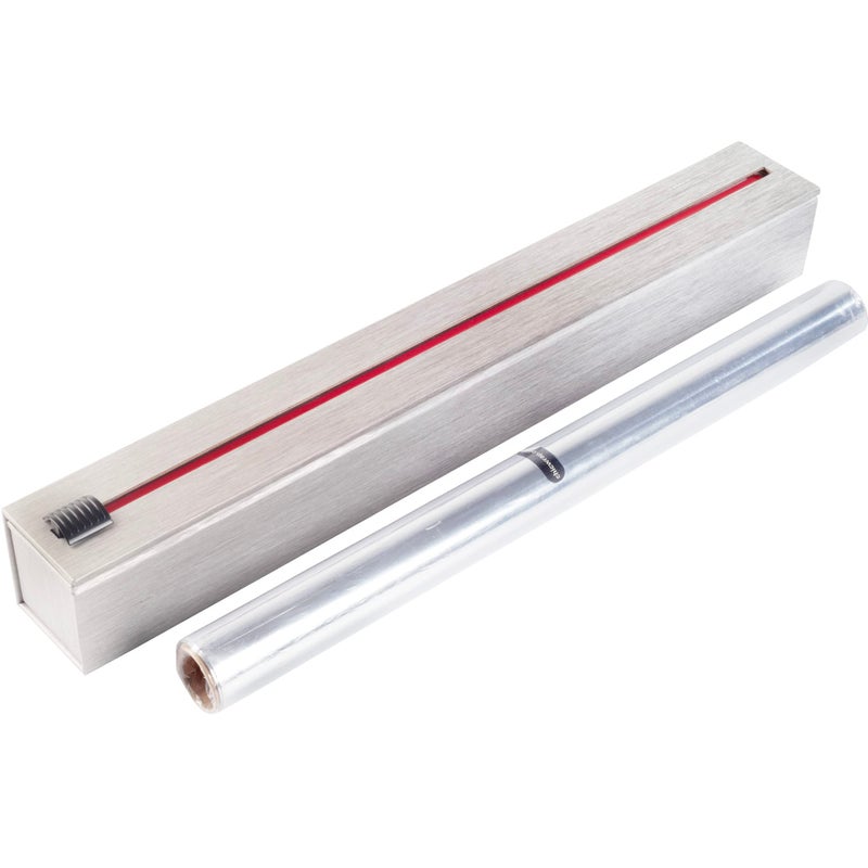 ChicWrap ChicWrap Stainless Steel Design Refillable Foil Dispenser  Includes One 18x 30 Roll of Professional Grade Aluminum Foil  Reusable Dispenser wSlide Cutter  Kosher Certified 