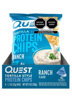 QUEST NUTRITION Quest Nutrition Tortilla Style Protein Chips Ranch Flavor 32g Pack Of 8  - Image 2