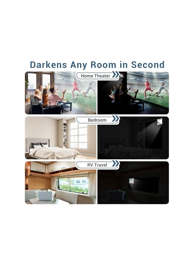 The Bros Blackout Blind,Blackout Curtains for Windows, No Drill Travel Portable Blackout Curtains, Contains Installation Tools, for Nursery Dorm Room, Bedroom, and Office Windows(200 x 145CM) - Image 5