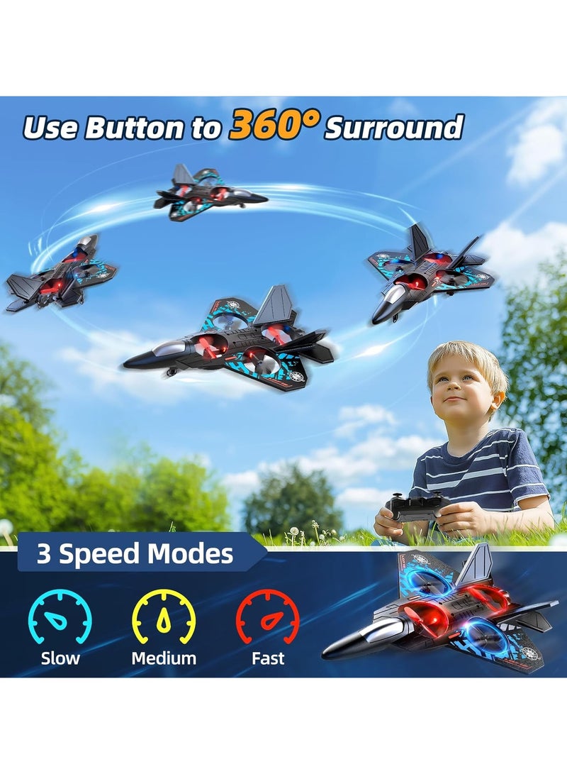 LEDIN Foam Remote Control Airplane for Kids 8-12, 2.4 GHz RC Plane with Colorful Lights, 360° Flips & Stunt Roll, RC Airplane Toy for Boys and Girls Ages 8-16, Gift for Kids and Adults - Image 3
