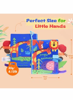 KASTWAVE Baby Soft Cloth Books, Touch and Feel Crinkle Book for Babies, Infants & Toddlers 0-12 Months, Early Education Sensory Book Toys Toddler boy Girl Unisex  - Image 3