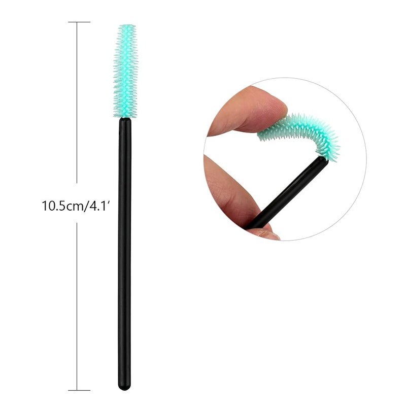 G2PLUS Silicone Eyelash Brushes, 100PCS Black and Green Mascara Brushes, Brow Applicator Wands for Makeup, Personal Care and Eyelash Extensions - Image 2