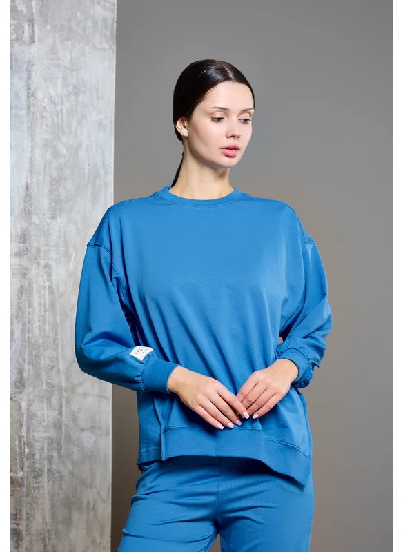 Thouq Asymmetric Hemline Extended Side Seam Sweatshirt