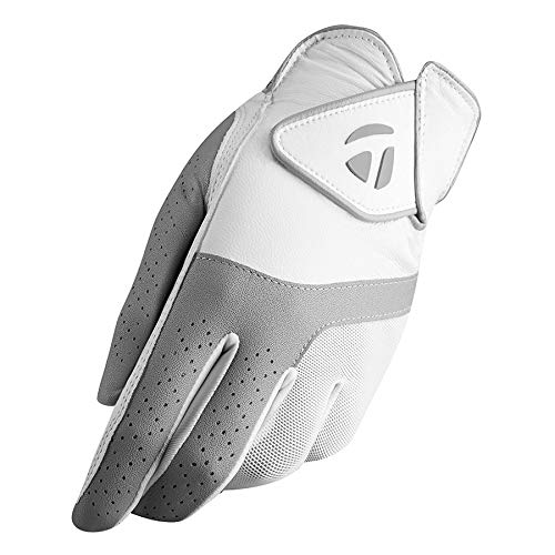 تيلور ميد قفاز جولف Taylormade Golf 2019 Kalea للسيدات باللون الأبيض/الرمادي يمكن ارتداؤه على اليد اليمنى، مقاس صغير - Image 3