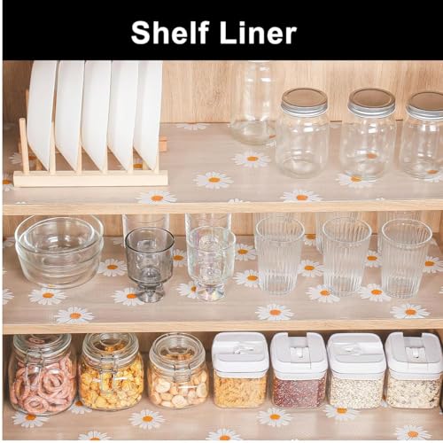 YKXIMS Premium Anti-Slip Mat, Brown Diamond Texture EVA Shelf Liner for Kitchen and Drawers (TRANSAPARENT Flower, 45.0 Centimeters X 125 Centimeters) - Image 3