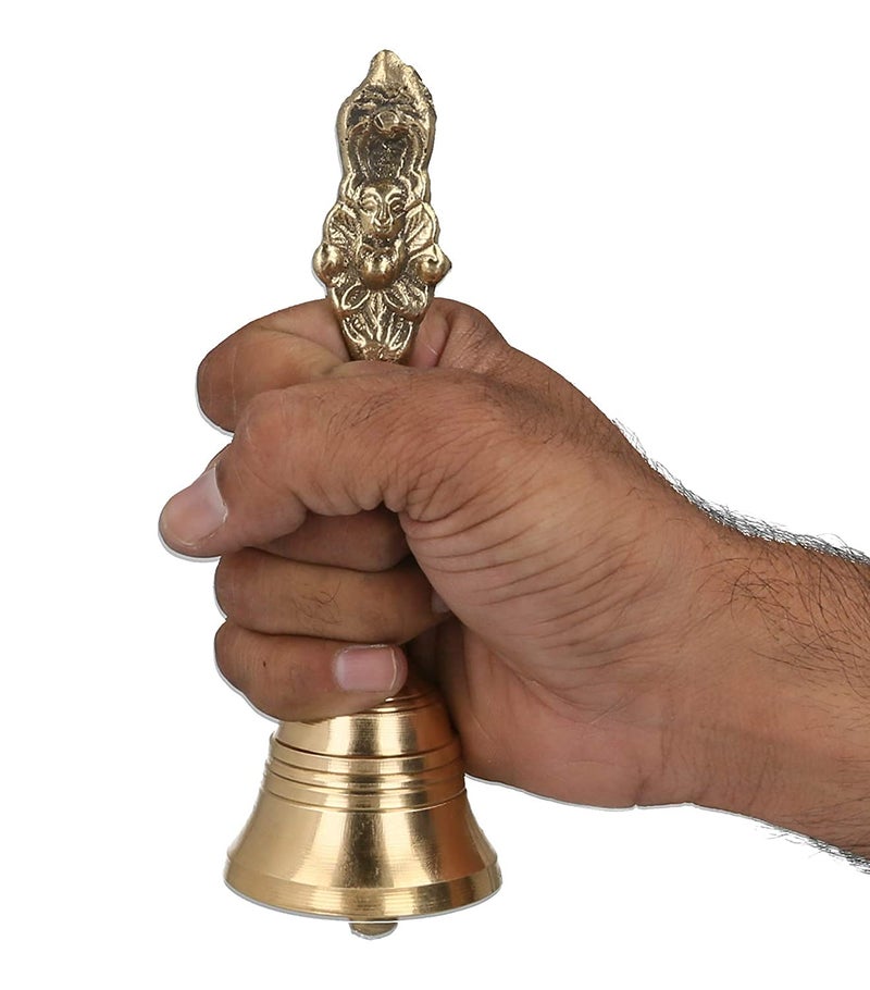 Thasaba 3.5" Hand Held Service Bell 1.5 Inch Diameter - Polished Brass - Image 2