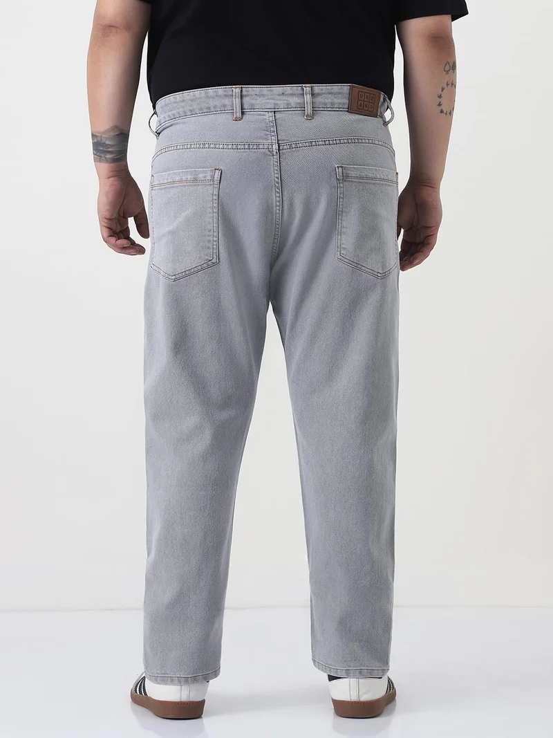 Urbano Fashion  Urbano Plus Men's Light Grey Slim Fit Washed Denim Jeans Stretchable for Men | Best Price UAE