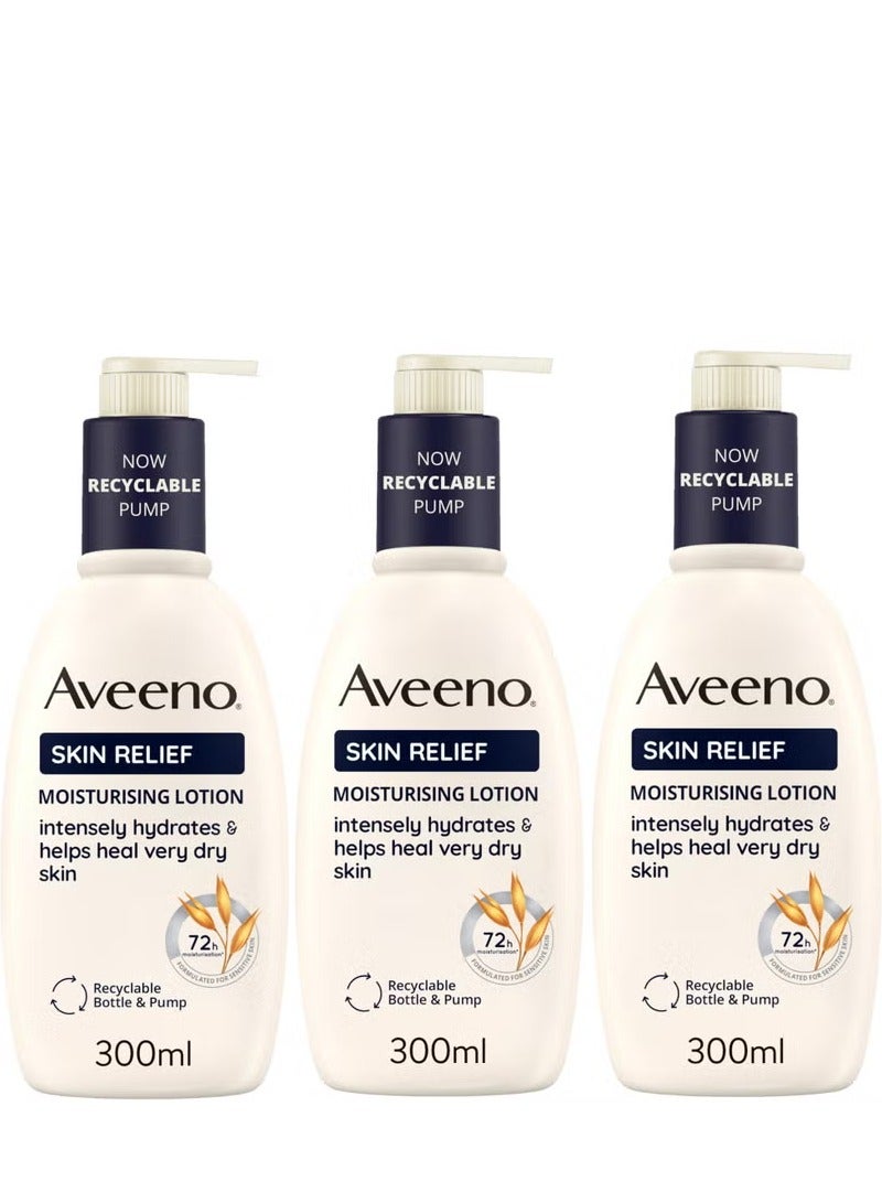 Aveeno Skin Relief Lotion Trio for Intense Hydration 900ml Mega Bundle - Image 1