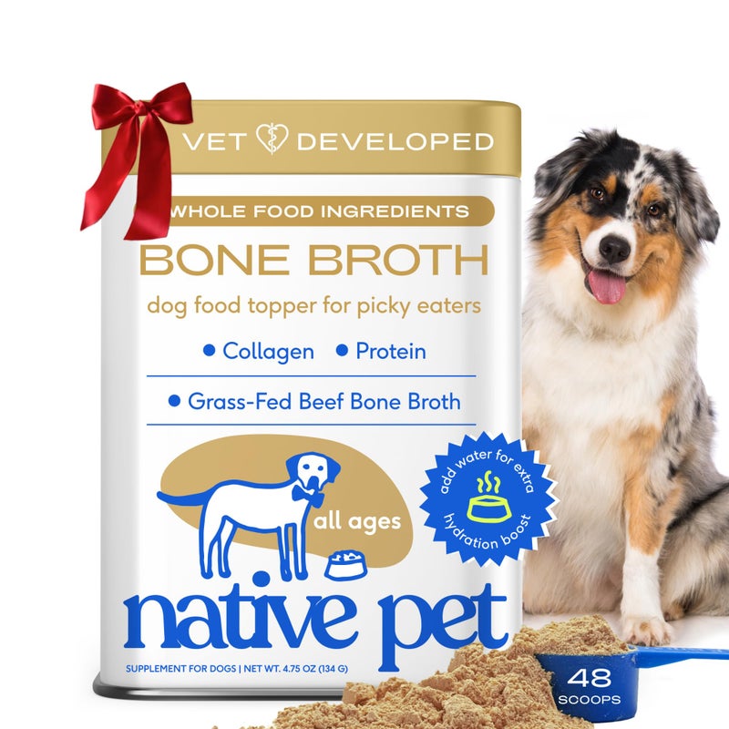 Native Pet Bone Broth for Dogs - Made with Real Beef Bone Broth, Dog Food Toppers for Picky Eaters - Provides Extra Hydration & Nutrition for Joint Strength, Immunity & Heart Health-48 Scoops - Image 1