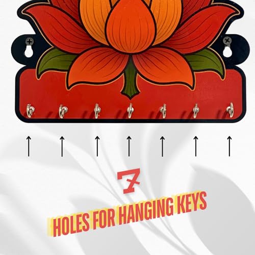 Maefele Beautiful Flower MDF Key Holder – Decorative Modern Wall Art for Home || Elegant Key Organizer for Bedroom, Living Room, Guest Room & Dining Area || - Image 3